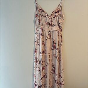 Mimi Chica Floral Tie-Front Midi Dress with Cutout